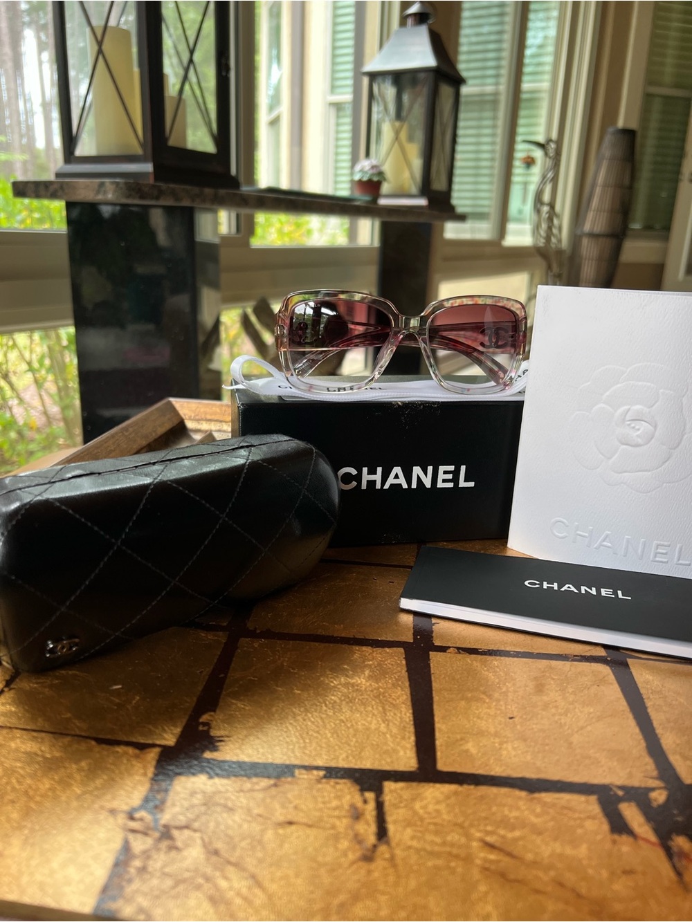 CHANEL Pink Gradient Lens Sunglasses